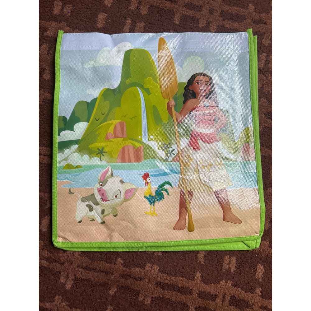 Disney Moana Reusable Tote Bag Pua Hei Hei Green Shopping Bag Disney Princess